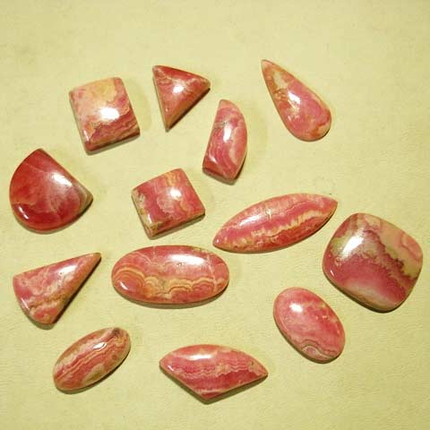 Polished Rhodochrosite Cabochons, for Decoration, Feature : Dustproof, Shiny Looks