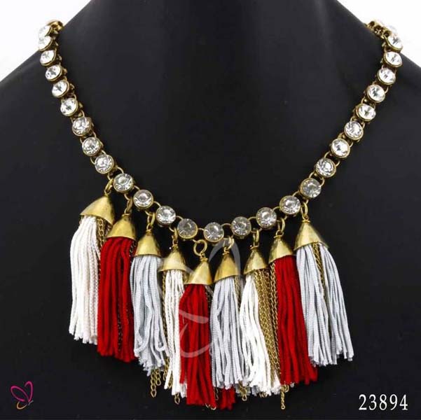 Chickraft Thread Fashion Necklace (23894), Color : Colorful