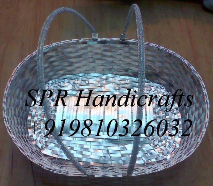 Oval Cane Basket with Handle