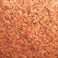 Rectangular Polished Bruno Red Granite, for Flooring, Kitchen Countertops, Staircases, Pattern : Doted