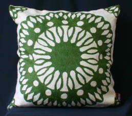 Hand Embroidered Kashmir Crewel Pillow