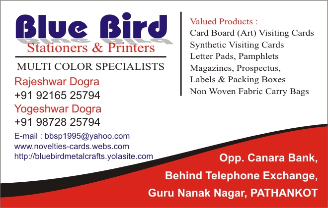 Multi Colour Visiting Card