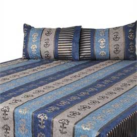 Designer Bed Covers - Blue Stripe