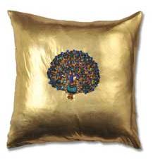 Golden Peacock Cushion Covers
