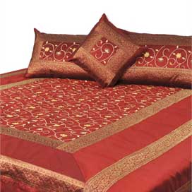 Designer Bed Covers - Maroon Silk