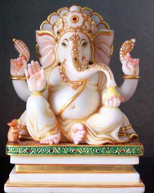 MGS-02 Marble Ganesh Statues, for Interior Decor, Office, Home
