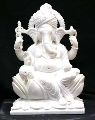 MGS-03 Marble Ganesh Statues, for Interior Decor, Office, Home