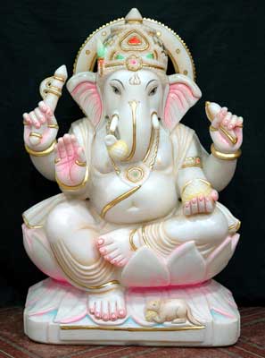 MGS-05 Marble Ganesh Statues, Packaging Type : Thermocol Box