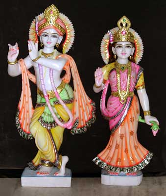 MRKS-05 Marble Radha Krishna Statues