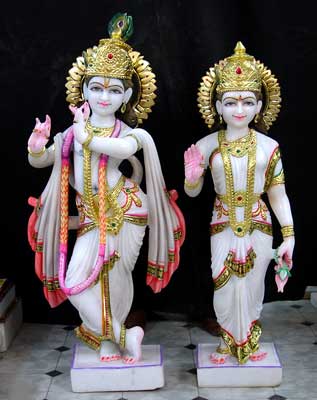MRKS-06 Marble Radha Krishna Statues