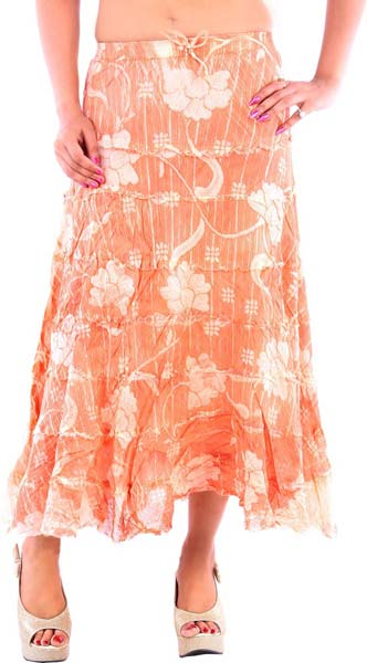 E096 Orange Ladies Skirt