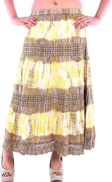 F218yellow Ladies Skirts