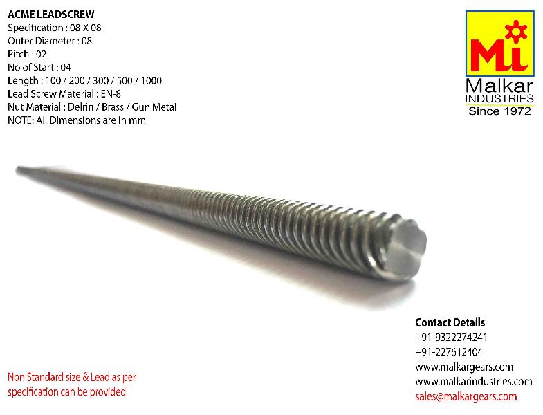 8 X 8  ACME Lead Screw