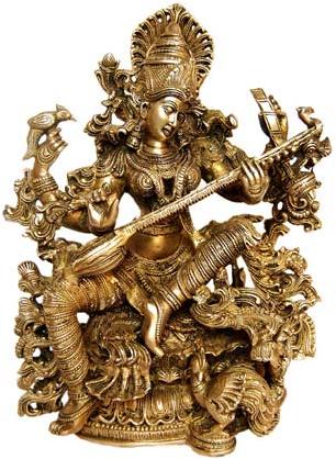 Brass saraswati statue