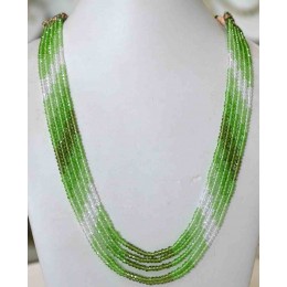 Green Multi String Necklace