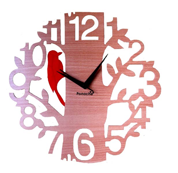 Panache Tree Bird Wall Clock