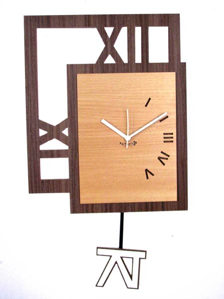 Panache Square Pendulum Wall Clock