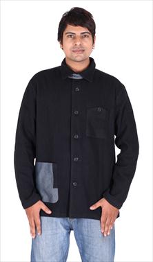 Black Twill Shirt Jacket