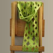Florescent Green Cutwork Wool Scarf