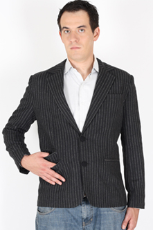 Mens Stripe Wool Jacket