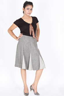 Tweed A-line skirt