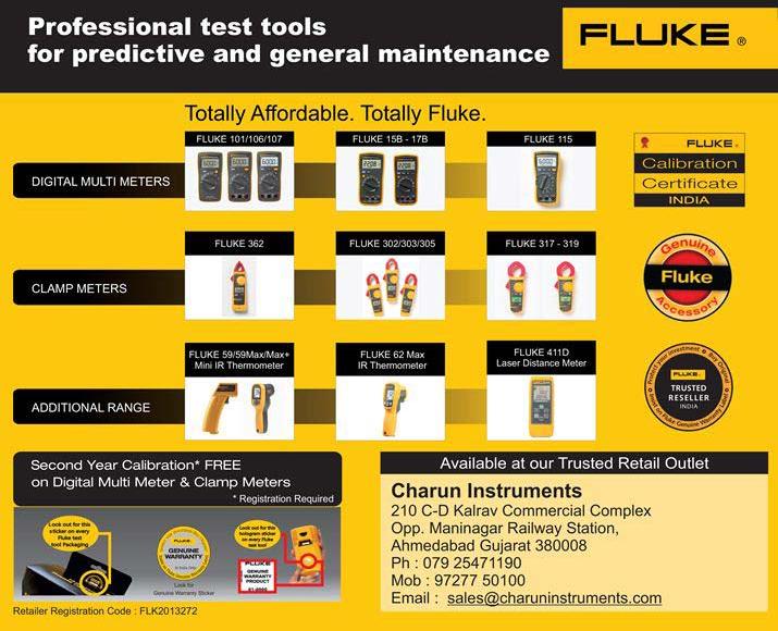Fluke Products, Features : Operational functionality, robust structure, great performance, long operational life