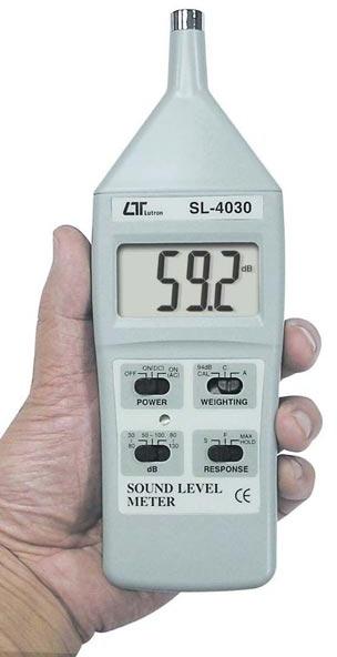 Sound Level Meter, Feature : Large LCD display, easy to read, External calibration VR, Low battery indicator etc.
