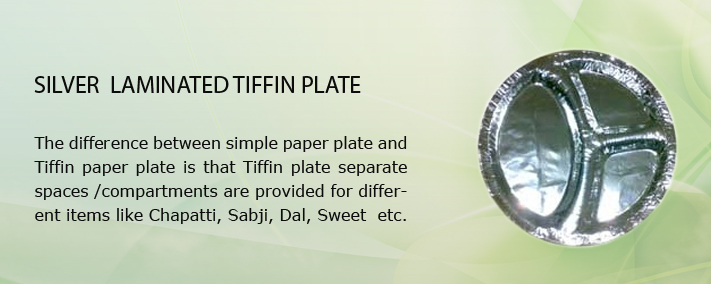 Silver Laminated Tiffin Plate