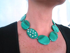 Day/night extraordinary malachite necklace