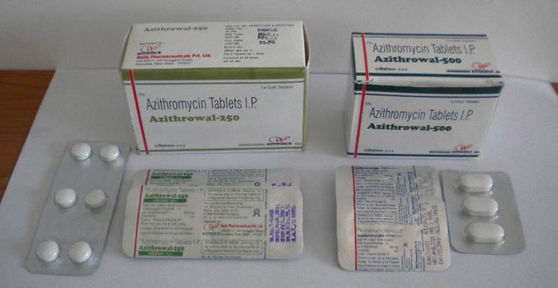 Azithrowal Tablets 500mg/250 mg, Packaging Size : 10x10