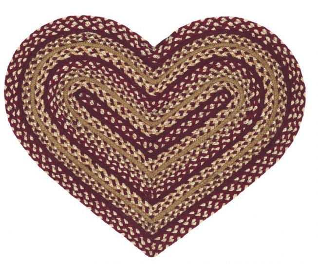 Smooth Heart Shaped Braided Mat, Color : multicolor