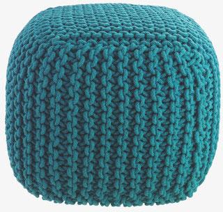 Square Knitted Pouf