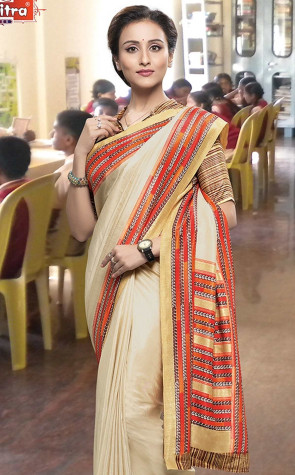 Msc2023-Mm Bansi Vichitra Vrinda Ats Uniform Cream Crepe Saree