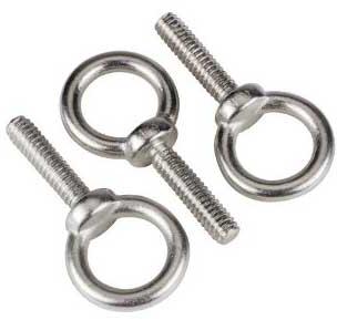 Polished Stainless Steel Eye Bolts, for Automobiles, Size : 0-15mm, 15-30mm, 45-60mm, 60-75mm, 75-90mm