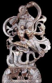 Black Marble God Shiva & Parvati Statue