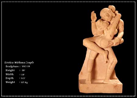 Loving Couple Mithuna Statue (Frame 04)