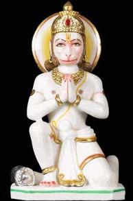 White Marble Lord Hanuman Statues