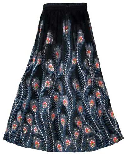 Block Sequin Long Skirt