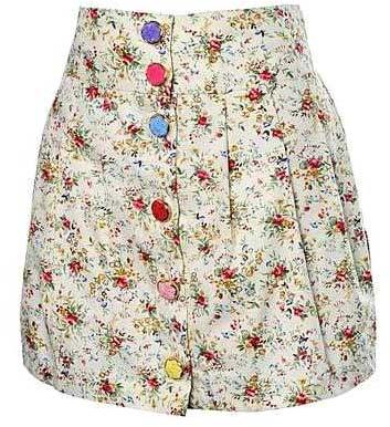 Flower Printed Short Skirt