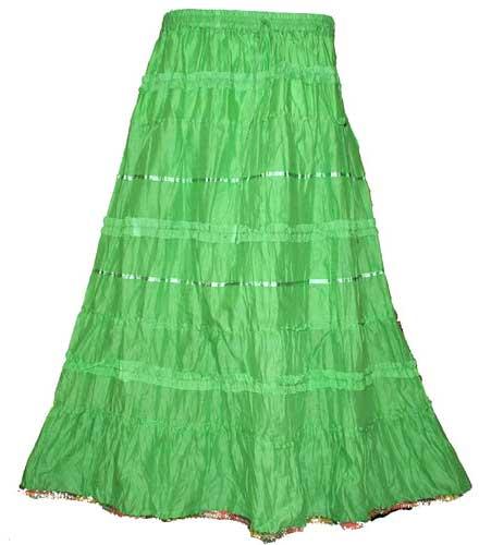 Green Tier Long Skirt