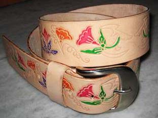 Painted Leather Belts