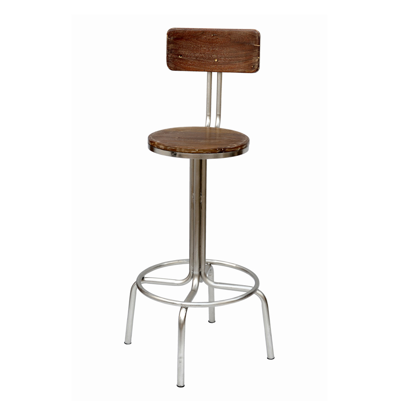 Bar Chair with Wooden Seat