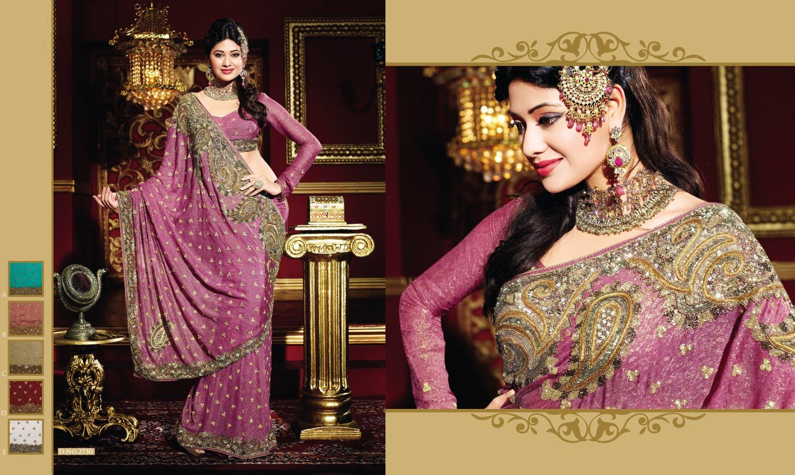 Onion Pink Indian Bridal Traditional Saree