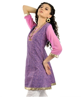 Purple Ladies designer Kurti/ Salwar Tops