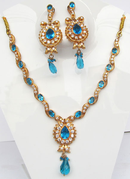 Blue Stone Necklace Buy Blue Stone Necklace in Coimbatore Tamil Nadu India