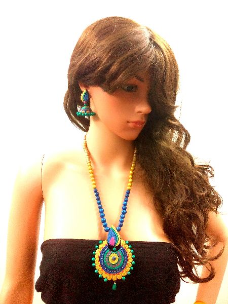 Terracotta Handmade Necklace appealing colorful jewelry, Gender : Women