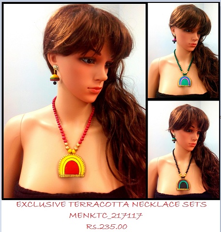 Amazing Intricate Shapes Terracotta Necklace Sets, Gender : Women Girls Teenagers