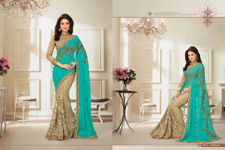 Fetching Turquoise Georgette Saree