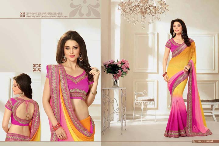 Incredible Multi Color Georgette Saree, Gender : Women