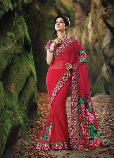 latest designer chiffon saree